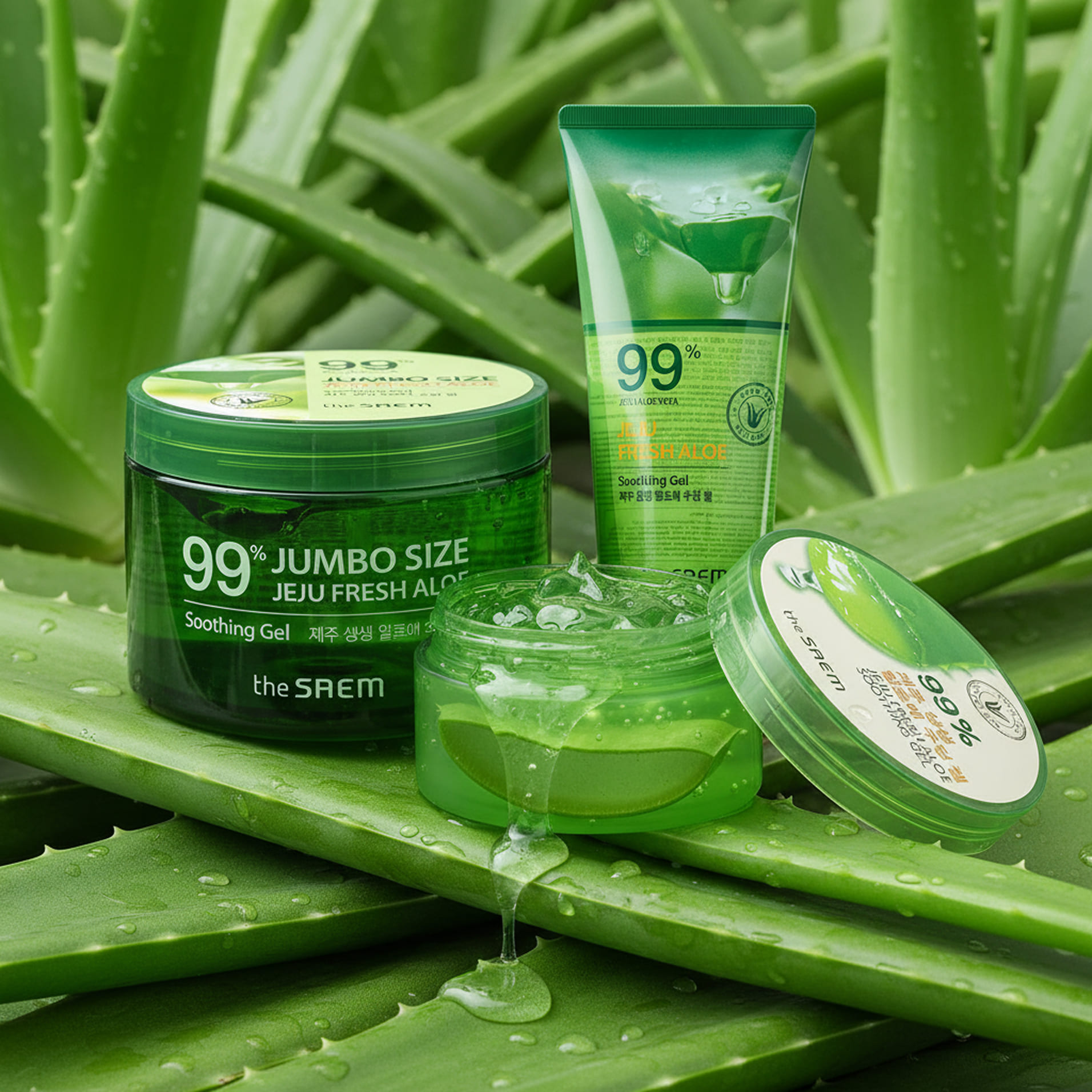 soothing aloe gel application